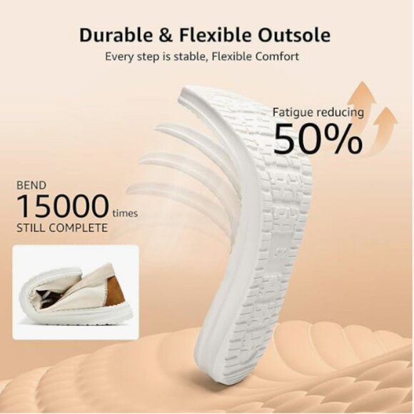 Women's Boat Shoes with Orthopedic Insole Slip On Shoes - Picture 9 of 9